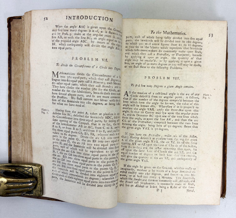 Ozanam's Compleat Course of the Mathematics; Cursus Mathematicus; Or, A Complete Course of the Mathematics, Monsiuer Ozanam, London & Oxford, 1712
