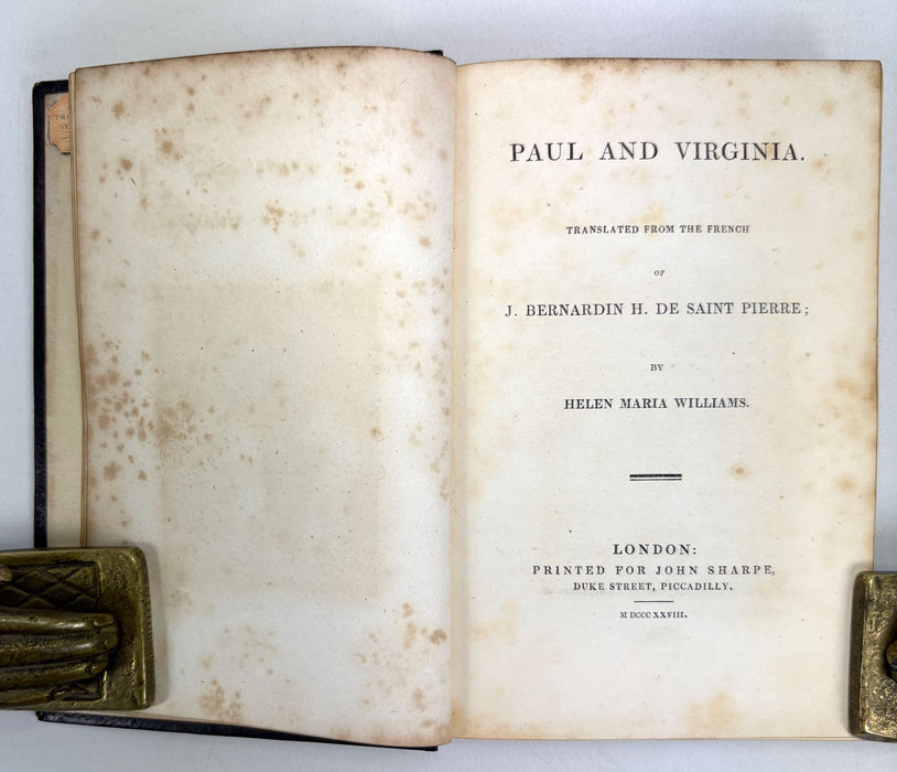 Paul and Virginia, J. Bernardin H. de Saint Pierre; Helen Maria Williams, 1828