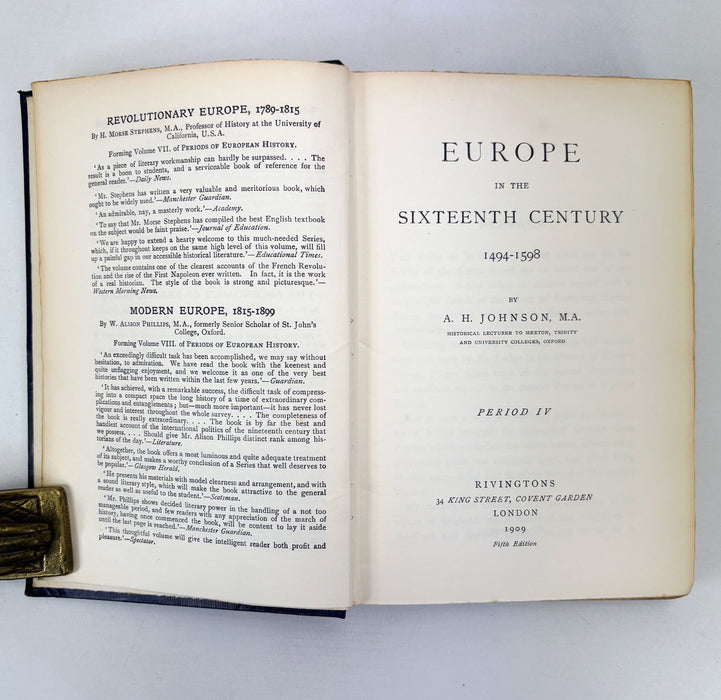 Periods of European History, 8 Volumes, 476-1899, ed. Arthur Hassall, Rivingtons, 1901-1910