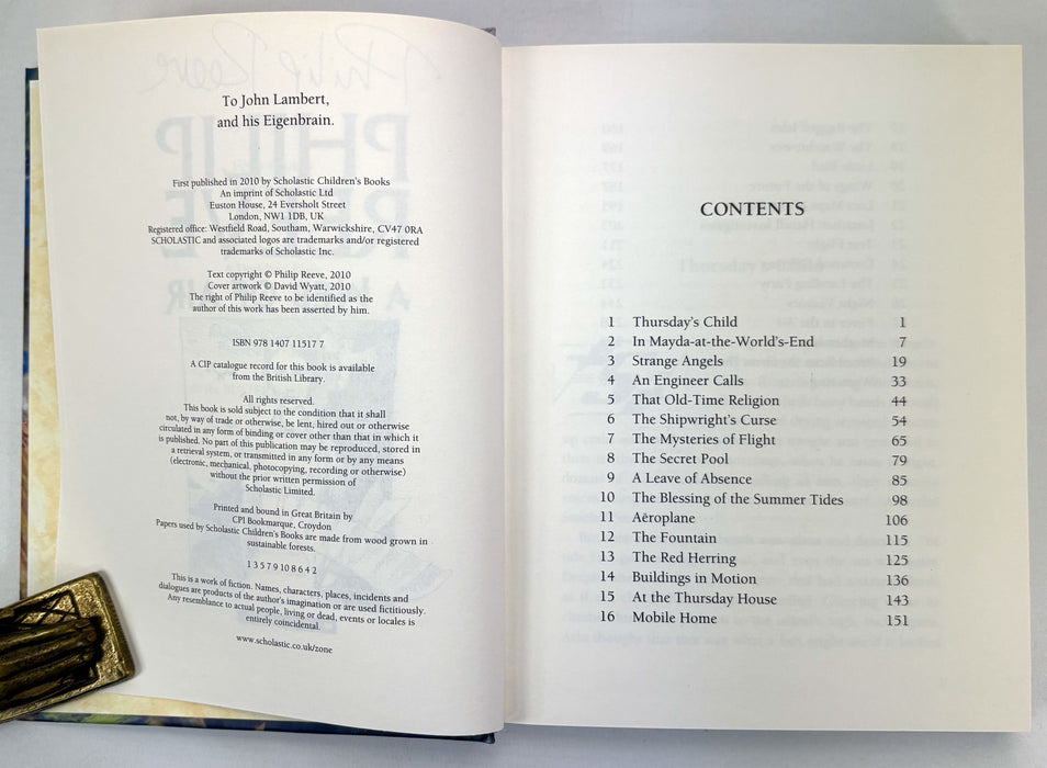 Philip Reeve; A Web of Air; Signed/remarqued copy of this Mortal Engines novel, first printing, 2010