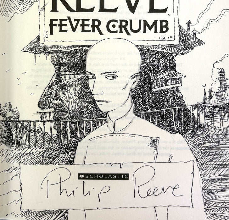 Philip Reeve; Fever Crumb; Signed/remarqued copy of this Mortal Engines novel, with postcard, first printing