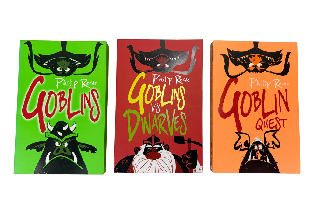 Philip Reeve; Goblins, Goblins vs Dwarves and Goblin Quest, first editions numbered 1/100, signed, illustrated and stamped