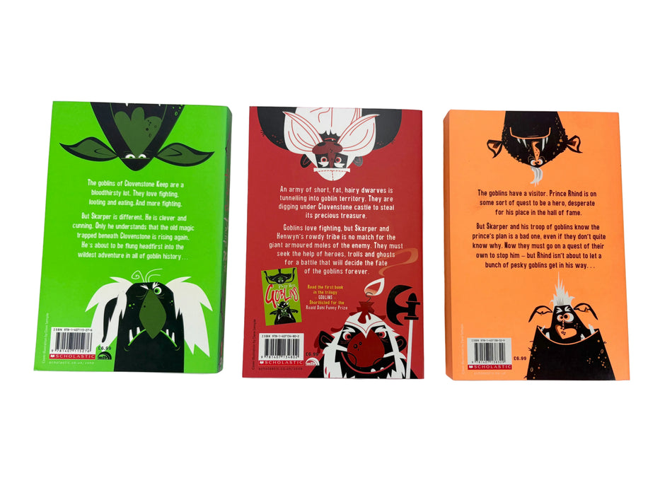 Philip Reeve; Goblins, Goblins vs Dwarves and Goblin Quest, first editions numbered 1/100, signed, illustrated and stamped