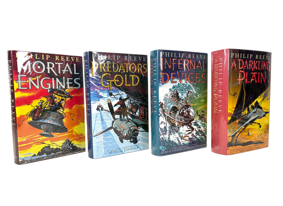 Philip Reeve; Mortal Engines; Complete set of 1st editions of the novels - all signed and lined by the author, 2001-2006