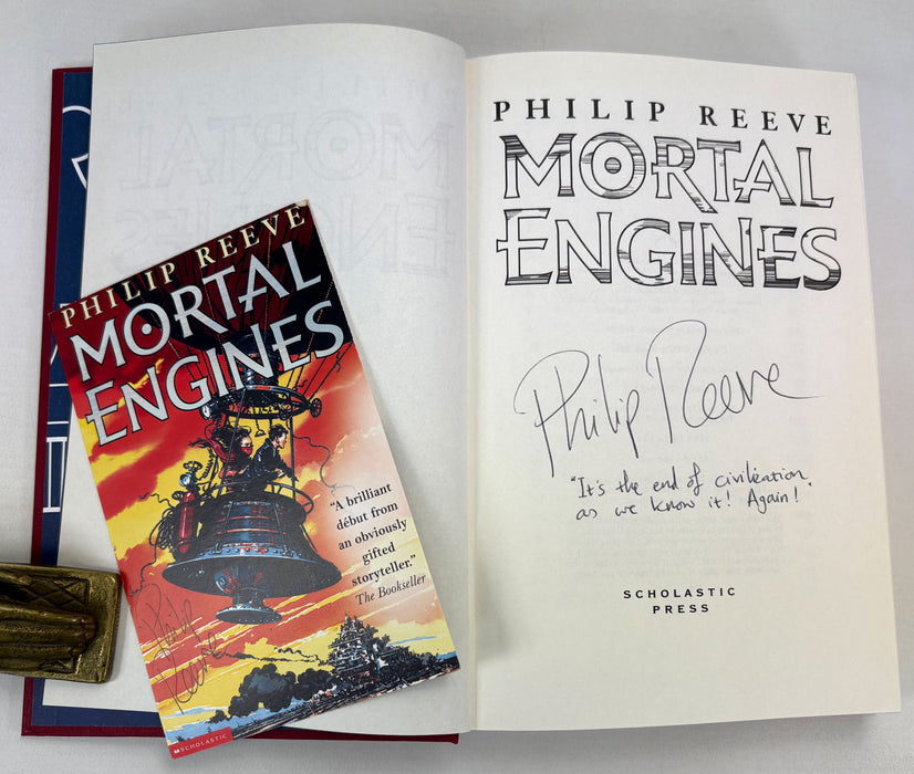 Philip Reeve; Mortal Engines; Complete set of 1st editions of the novels - all signed and lined by the author, 2001-2006