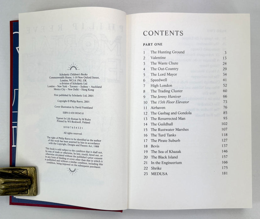Philip Reeve; Mortal Engines; Complete set of 1st editions of the novels - all signed and lined by the author, 2001-2006