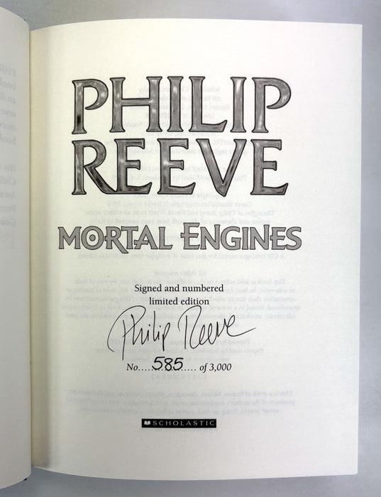 Philip Reeve; Mortal Engines; Signed and Remarqued, Numbered Limited Edition, 2009