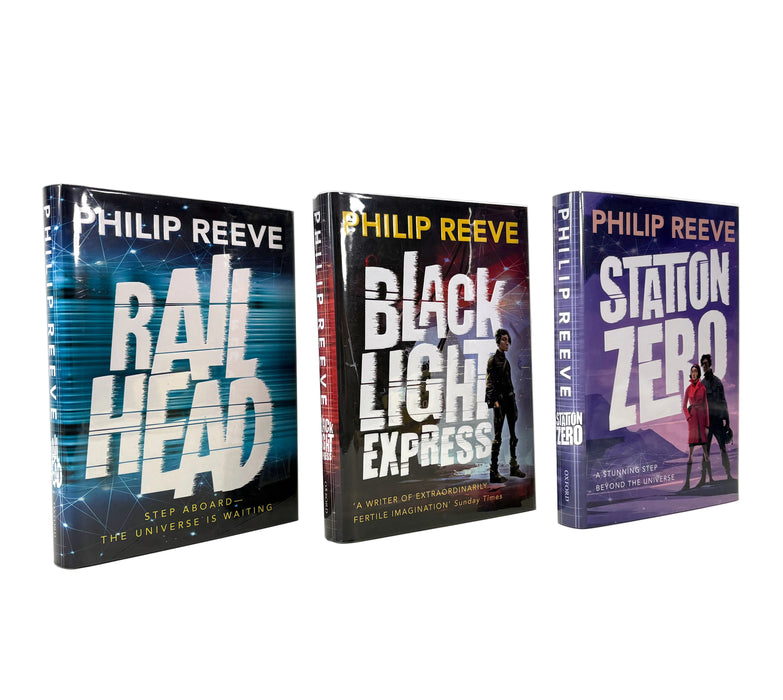 Philip Reeve; Railhead, Black Light Express and Station Zero; Signed and remarqued limited editions numbered 20/20