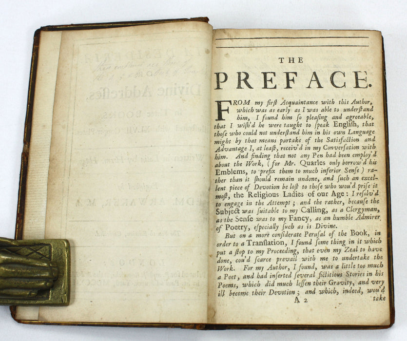 Pia Desideria: or, Divine Addresses In Three Books, Herm. Hugo & Edm. Arwaker, London, 1712