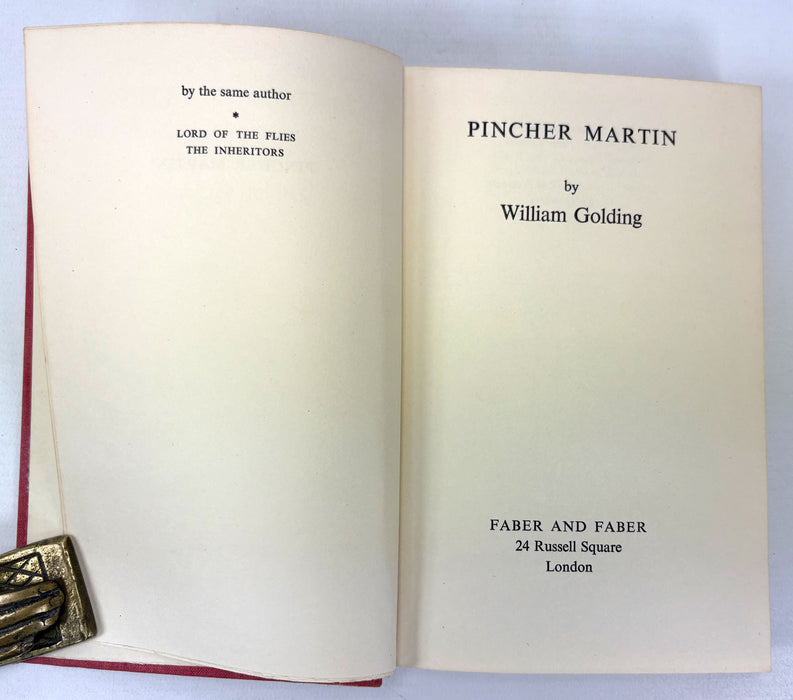 Pincher Martin, by William Golding, Faber and Faber, 1956