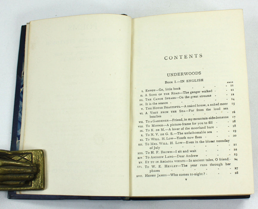 Poems by Robert Louis Stevenson, including Underwoods, Ballads, Songs of Travel, 1918 & A Child's Garden of Verses, 1914. Bickers Binding.