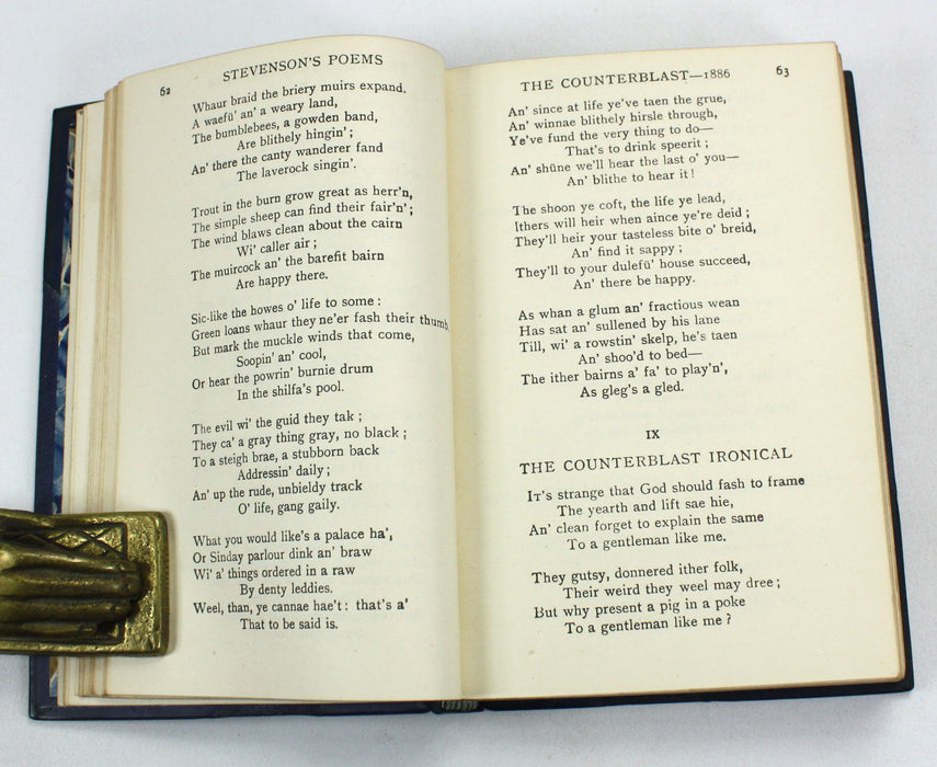 Poems by Robert Louis Stevenson, including Underwoods, Ballads, Songs of Travel, 1918 & A Child's Garden of Verses, 1914. Bickers Binding.