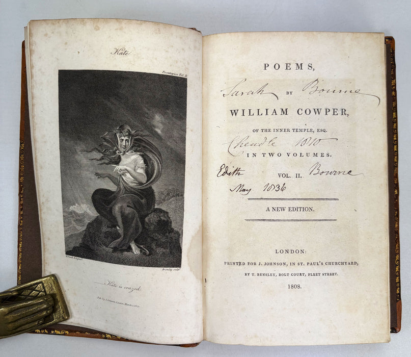 Poems by William Cowper, of the Inner Temple, Esq.; In Two Volumes, J. Johnson, 1808, In Clamshell Box