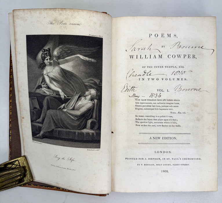 Poems by William Cowper, of the Inner Temple, Esq.; In Two Volumes, J. Johnson, 1808, In Clamshell Box