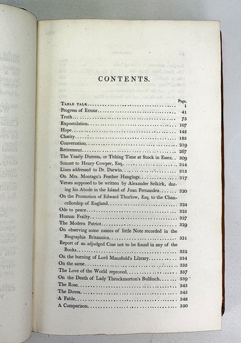Poems by William Cowper, of the Inner Temple, Esq.; In Two Volumes, J. Johnson, 1808, In Clamshell Box