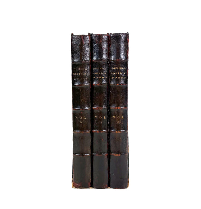 Poetical Works of Robert Burns, Published by Walter Scott, 3 Volume prize presentation set