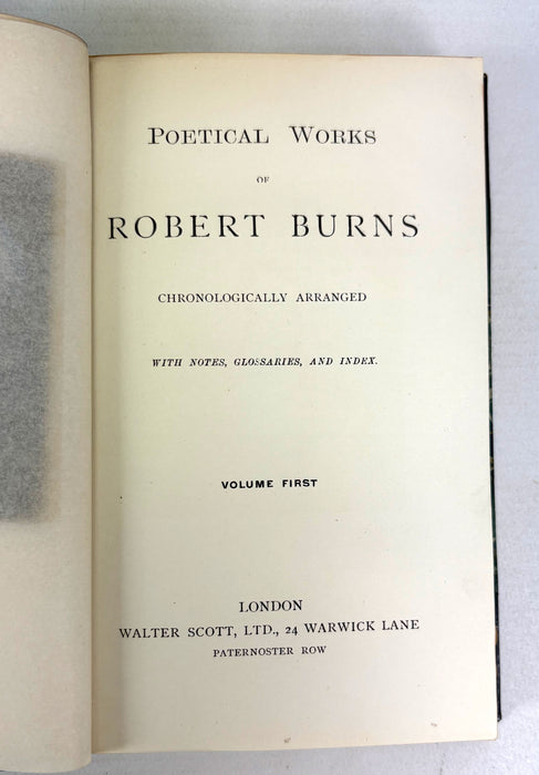 Poetical Works of Robert Burns, Published by Walter Scott, 3 Volume prize presentation set