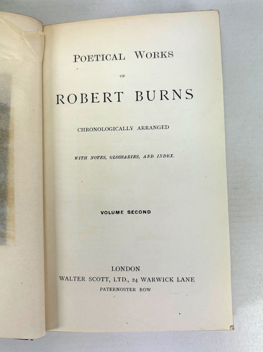 Poetical Works of Robert Burns, Published by Walter Scott, 3 Volume prize presentation set