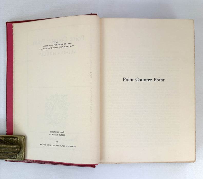 Point Counter Point, Aldous Huxley, Garden City Publishing, New York, 1940