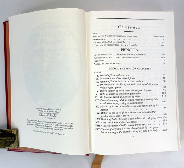 Principia Mathematica; Sir Isaac Newton's Mathematical Principles of Natural Philosophy and His System of the World; Motte's English Translation. Easton Press Collector's Edition, 2000