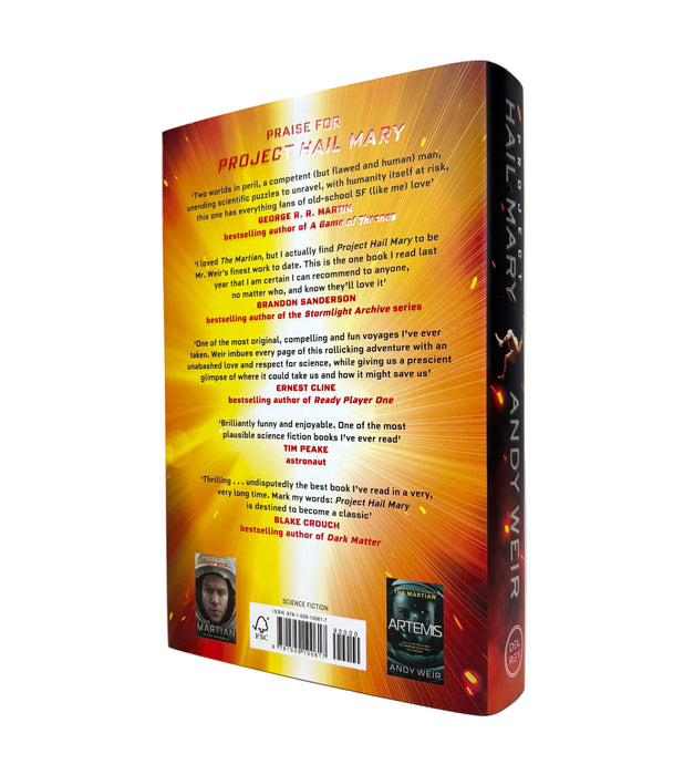 Book cover of 'Project Hail Mary' by Andy Weir on a white background