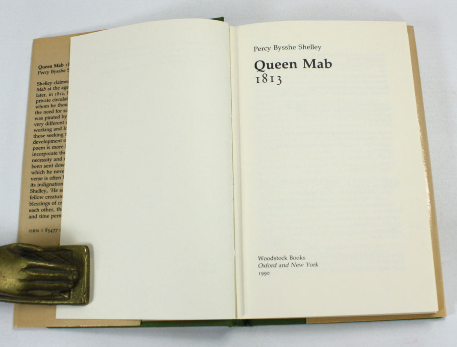 Queen Mab; 1813, Percy Bysshe Shelley, Woodstock Books 1990