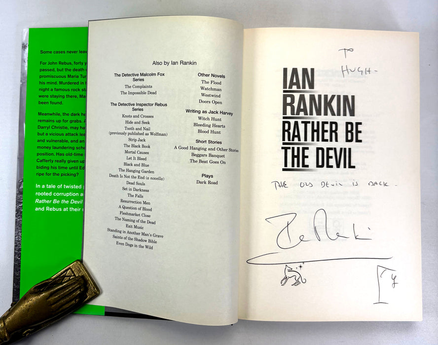 Rather Be The Devil, Ian Rankin, 2016, Signed, Lined and Doodled