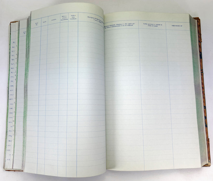 Records of Experiments on Living Animals, Bacteriology Department, University of Aberdeen, 1967-1980
