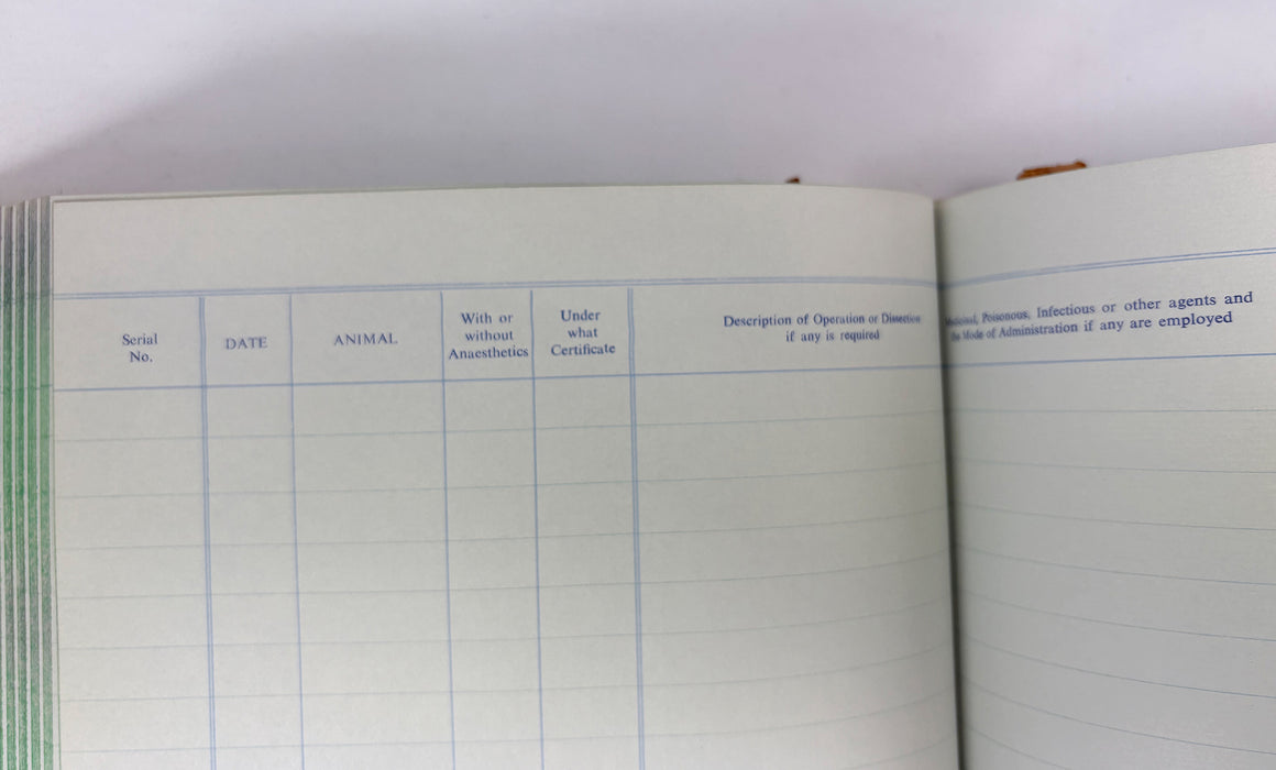 Records of Experiments on Living Animals, Bacteriology Department, University of Aberdeen, 1967-1980
