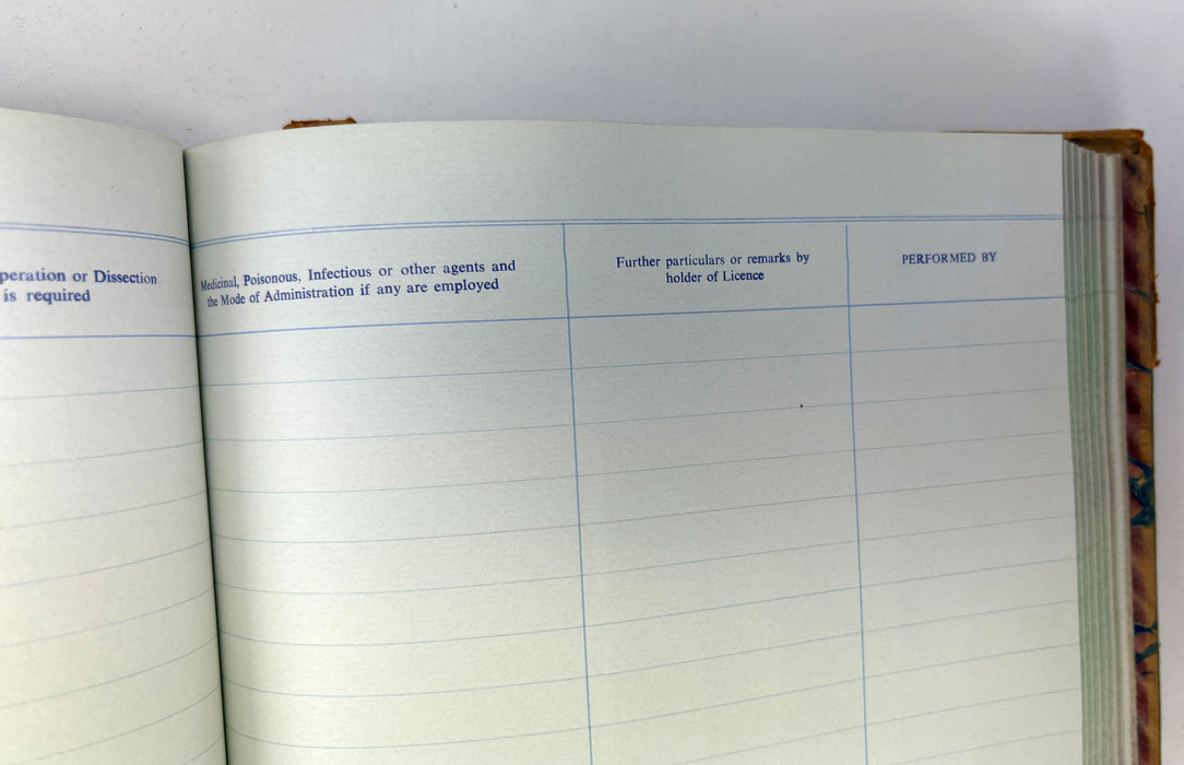 Records of Experiments on Living Animals, Bacteriology Department, University of Aberdeen, 1967-1980