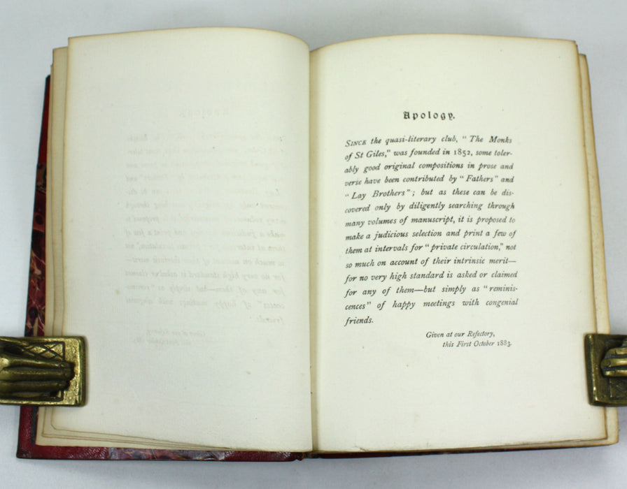 Reminiscences of The Monks of St Giles, Printed for Private Circulation, 1883-1891