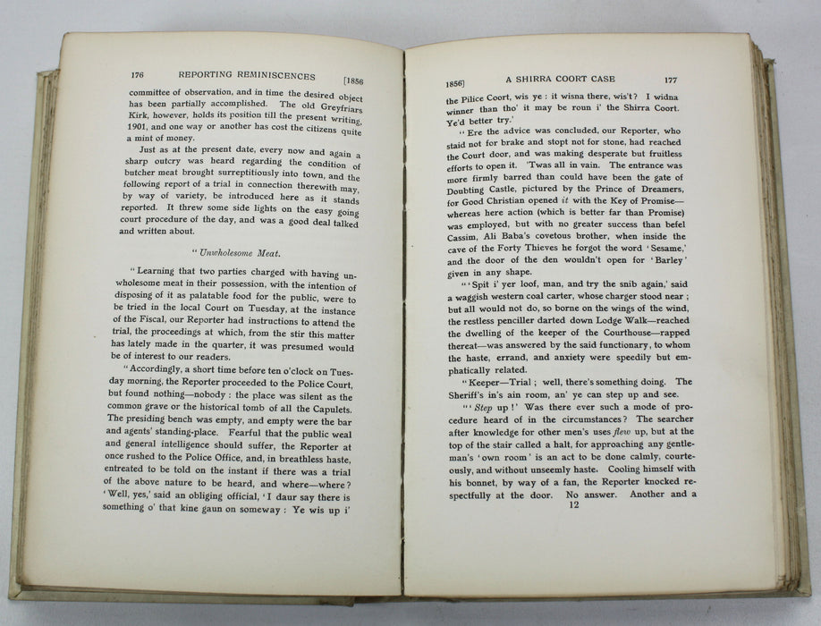 Reporting Reminiscences, William Carnie, Subscribers edition, Author inscribed, Aberdeen University Press, 1902