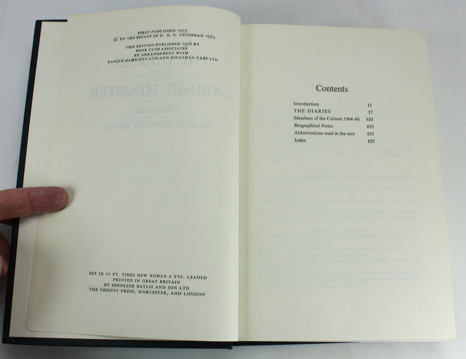 Richard Crossman; The Diaries of a Cabinet Minister, 2 Volumes, 1976-1977