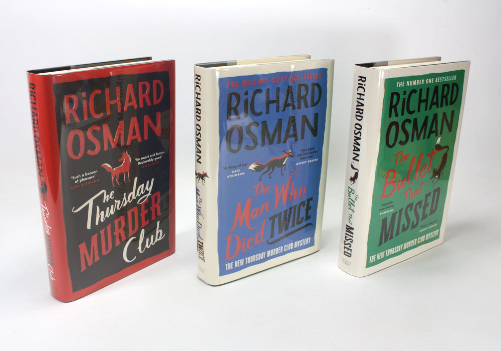 Richard Osman; Thursday Murder Club, Signed & Numbered Goldsboro matching Set of 3