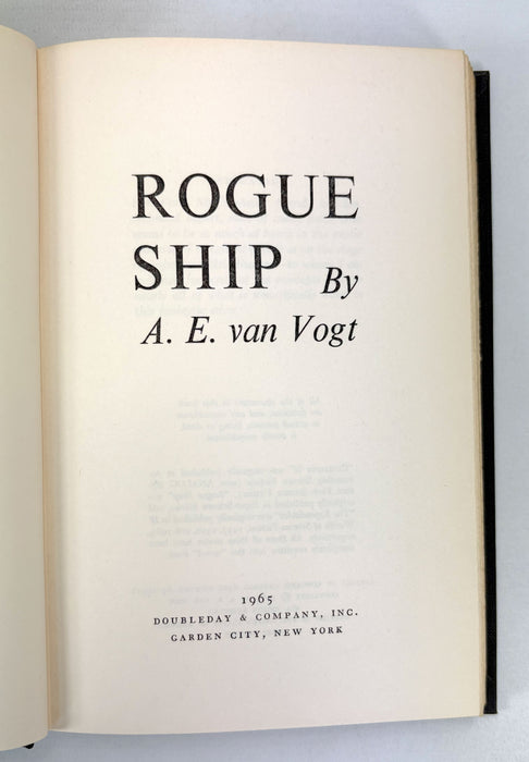 Rogue Ship, A.E. van Vogt, Doubleday, New York, 1965 Review copy
