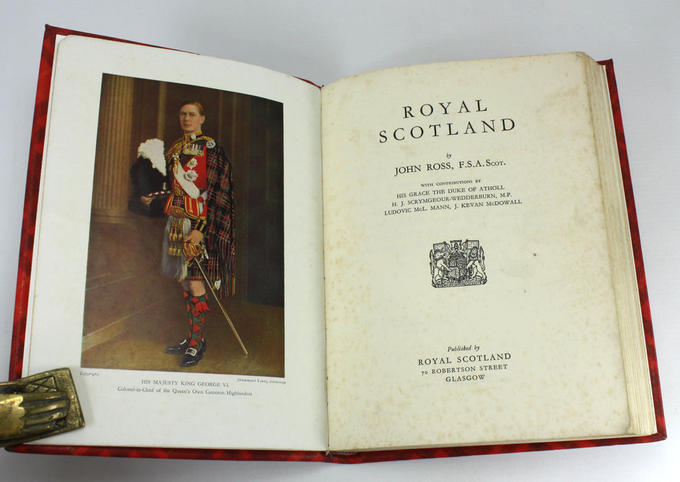 Royal Scotland, by John Ross, 1937; Custom tartan leather binding