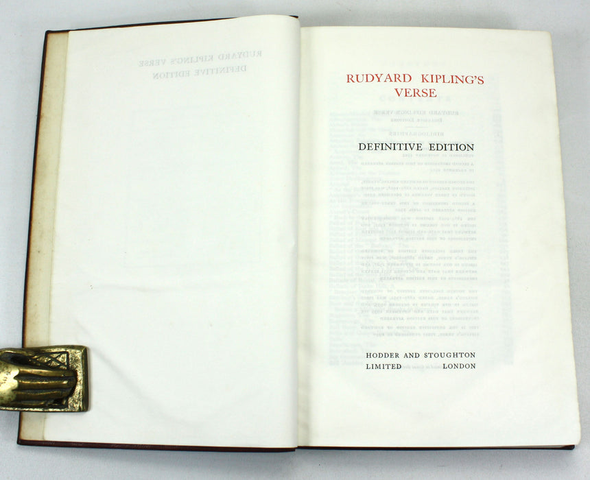 Rudyard Kipling's Verse; Definitive Edition, Hodder and Stoughton, 1940