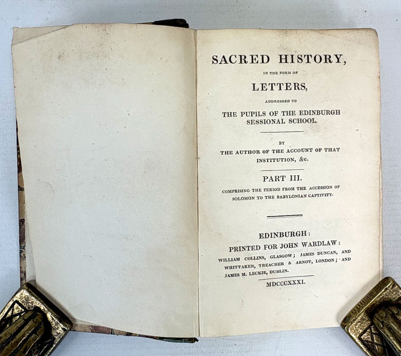 Sacred History in the form of Letters addressed to the Pupils of Edinburgh Sessional School, 1830-1835