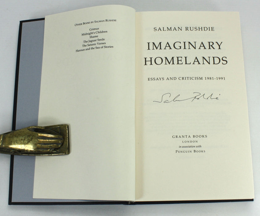 Salman Rushdie; Signed first edition, Imaginary Homelands, 1991