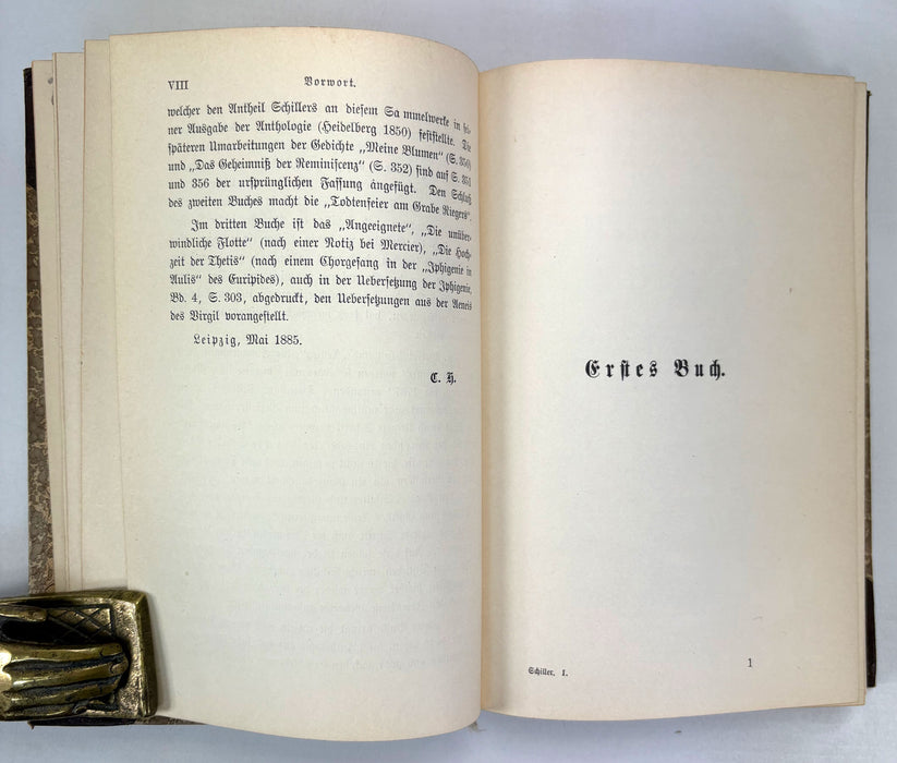 Schillers Werke, Textrevision von Heinrich Kurz, Leipzig, with 1886 autograph inscription by Mabell, Countess of Airlie