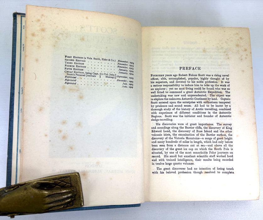 Scott's Last Expedition; The Personal Journals of Captain R.F. Scott, R.N., C.V.O., On His Journey to The South Pole, 1927