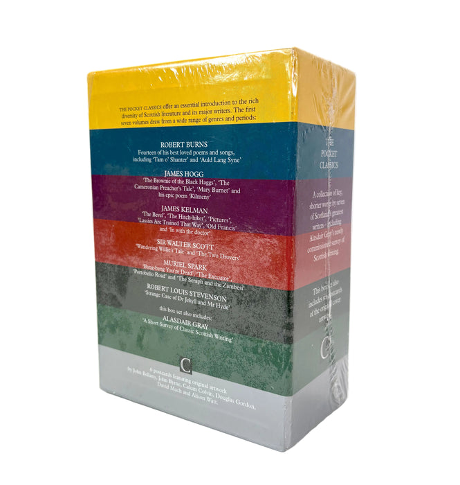Sealed box set of Canongate Pocket Classics, featuring seven of Scotland's greatest writers, including Alasdair Gray's newly commissioned survey of Scottish writing, 2001