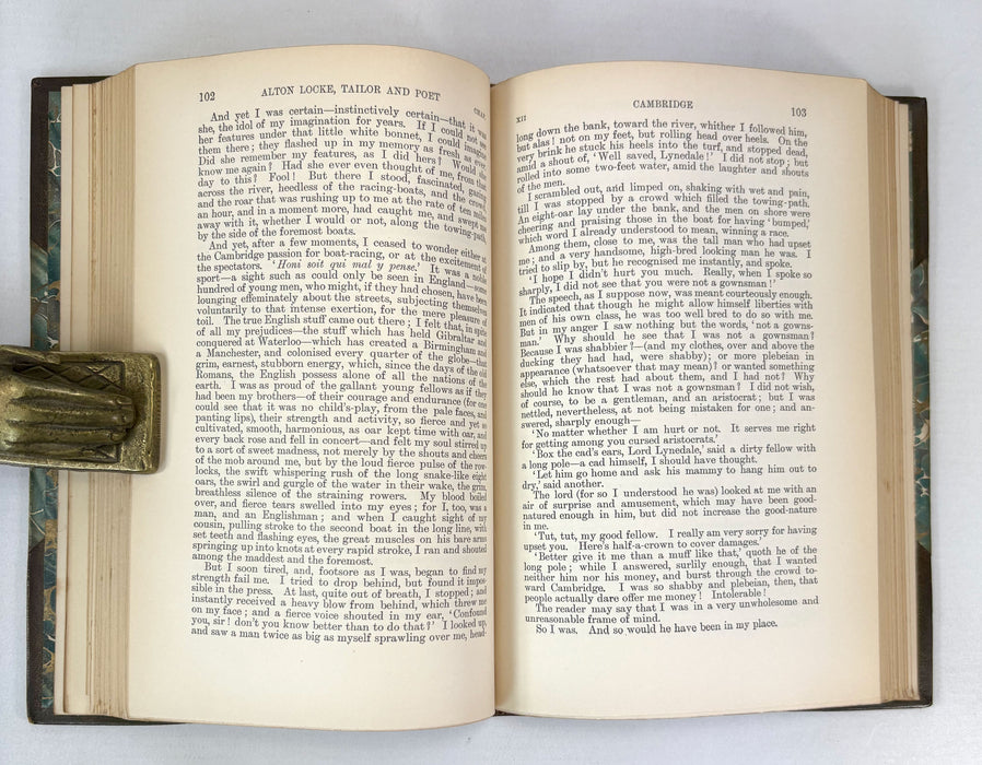 Set of 4 uniform Charles Kingsley novels; Two Years Ago; Alton Locke; Hypatia; and Yeast, 1895-1897