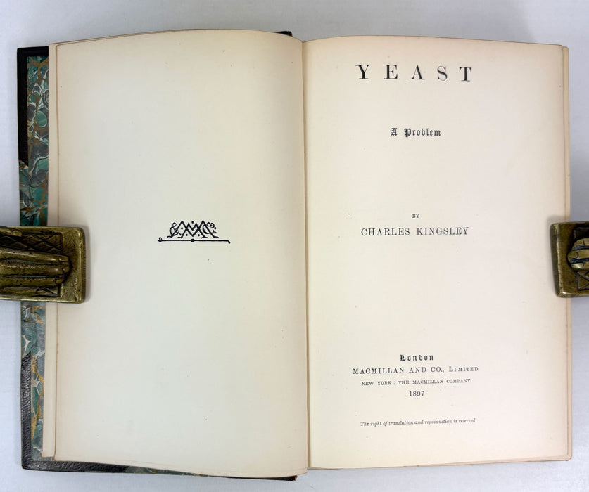 Set of 4 uniform Charles Kingsley novels; Two Years Ago; Alton Locke; Hypatia; and Yeast, 1895-1897