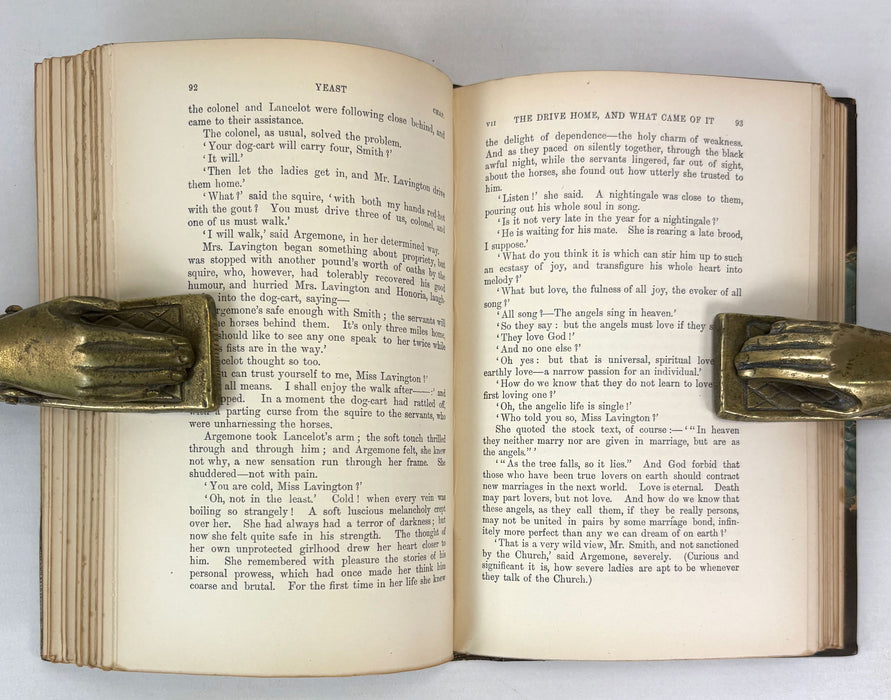 Set of 4 uniform Charles Kingsley novels; Two Years Ago; Alton Locke; Hypatia; and Yeast, 1895-1897
