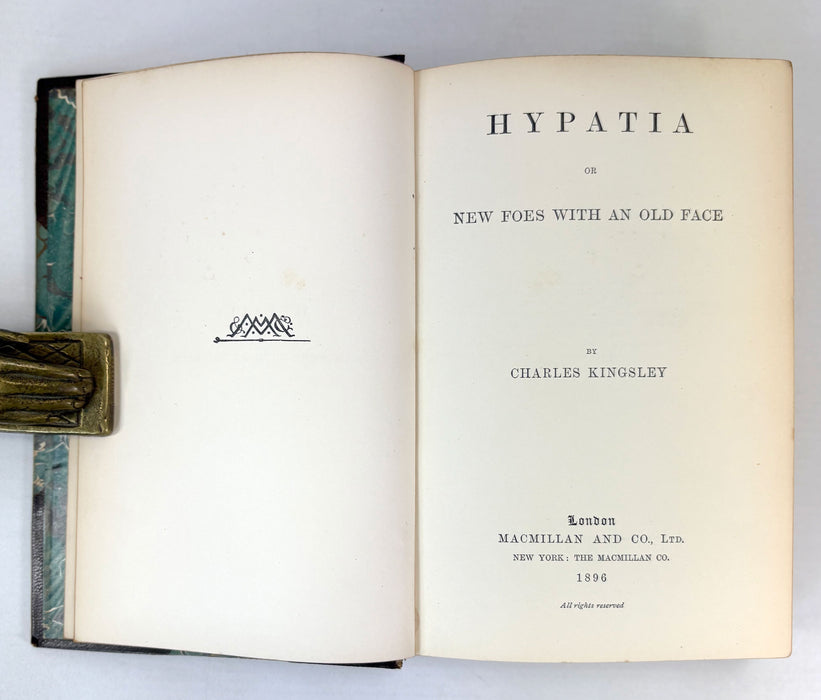 Set of 4 uniform Charles Kingsley novels; Two Years Ago; Alton Locke; Hypatia; and Yeast, 1895-1897