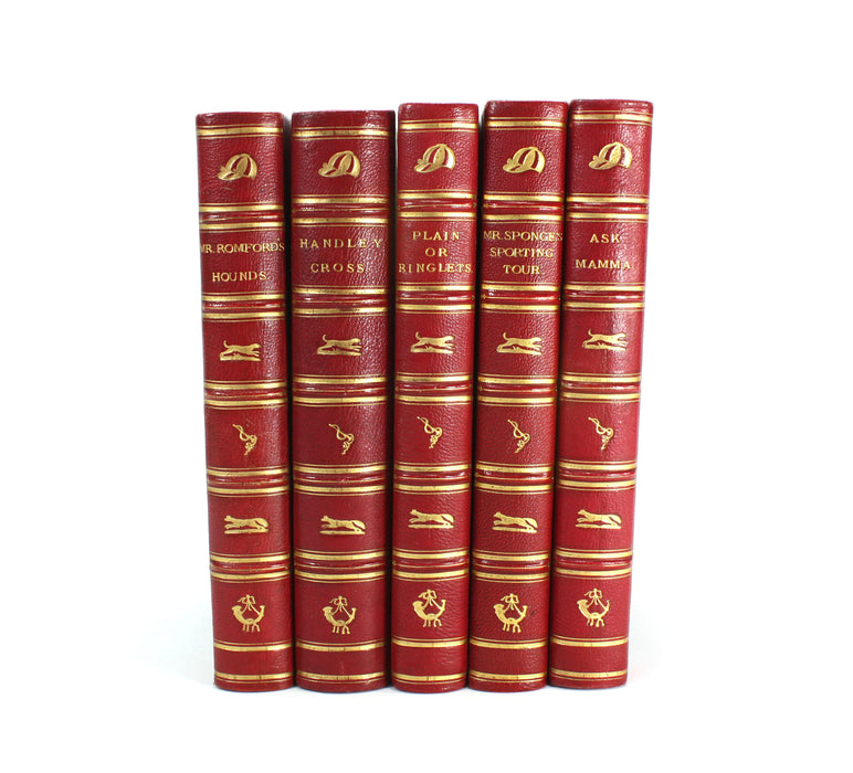 Set of 5 Jorrocks novels by R. S. Surtees, c.1870, housed in Walnut presentation case