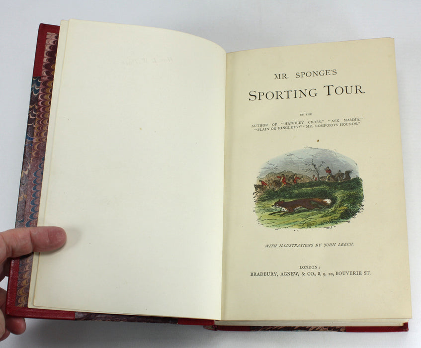 Set of 5 Jorrocks novels by R. S. Surtees, c.1870, housed in Walnut presentation case