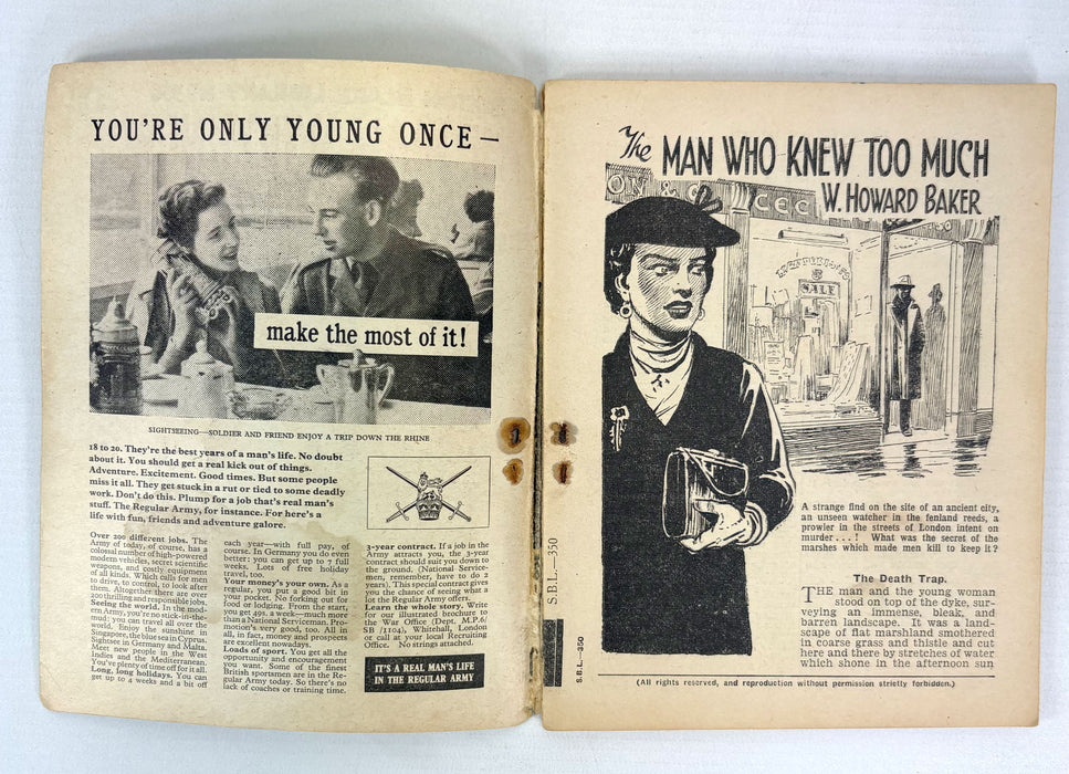 Sexton Blake Library; The Man Who Knew Too Much, The Case of the Indian Watcher, and The Riddle of the Green Cylinder, 1955