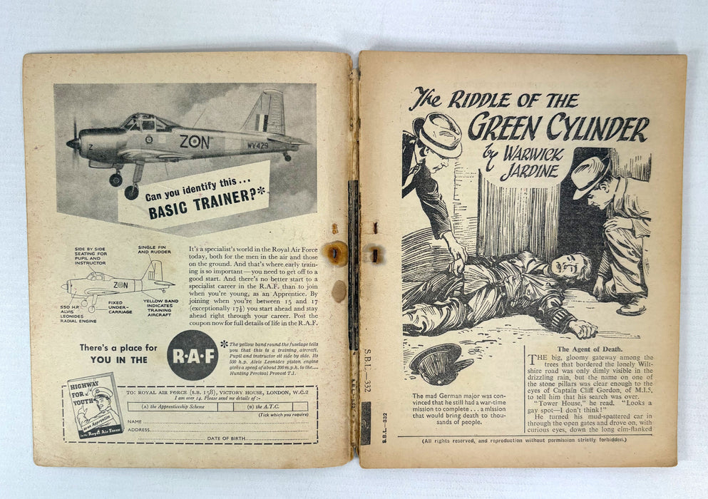 Sexton Blake Library; The Man Who Knew Too Much, The Case of the Indian Watcher, and The Riddle of the Green Cylinder, 1955